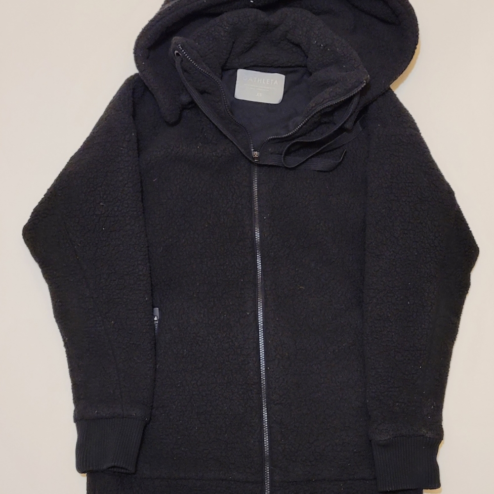Athleta full zip sherpa hooded sweater